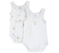 Chicco, Body Bébé Garçon et Fille, Ensemble de 2 Bodies Sans Manches, en Coton Doux, avec Ouverture Pratique, Vêtements Nouveau-né, Idées Cadeau Naissance, Designed in Italy