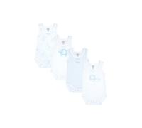 Chicco, Body Bébé Garçon, Lot de 4 Bodies Sans Manches en 100% Coton avec Ouverture Pratique, Vêtements Bébé Garçon 0-3 Mois, Idée Cadeau Naissance