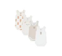 Chicco, Body Nouveau-Né, Lot de 4 Bodies Sans Manches en 100% Coton avec Ouverture Pratique, Vêtements Nouveau-Né 0-3 Mois, Idée Cadeau Naissance