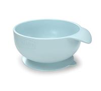 Chicco Bol en Silicone avec ventouse pour Bébés, Résistant, Facile à Nettoyer Assiette pour Aliments Semi-Liquides avec Poignée Ergonomique - dès 6 Mois, Bleu Clair