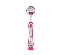 CHICCO | Brosse à dents de lait. Convient aux enfants de 3 à 6 ans | Fuchsia,Coloration Féminine, Thème Hippopotame