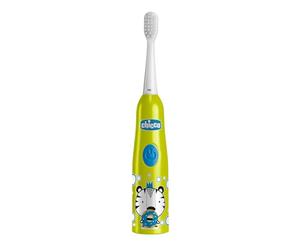 Chicco Brosse à dents électrique à batterie pour enfants, avec poils doux, convient aux enfants à partir de 3 ans en haut, tête vibrante douce, action délicate sur l'émail et les gencives sensibles, 3