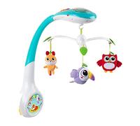 Chicco Carillon électroniqu with Projector, Carillon électronique pour nouveau-né, musique relaxante et projecteur de lumière pour berceau et lit d'enfant, 3 peluches amovibles, 0 mois et plus