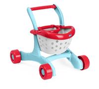 Chicco Chariot Premiers Pas 2 en 1, Robuste avec Roues, pour Enfants, Jeu de Rôle Courses et Formes, avec Siège pour Poupée, Jeu Créatif, Comprend 3 Fruits, Jeux Premiers Pas, 9-24 Mois