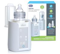 Chicco Chauffe-biberon numérique et stérilisateur pour biberons, pots de nourriture pour bébé et sacs à lait | Élimine 99,9% des germes | 4 options de chauffage | Écran tactile numérique | Arrêt