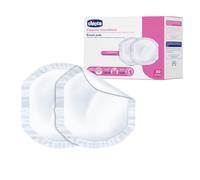 Chicco Coupelles absorbantes jour et nuit, antibactériennes, ultra-absorbantes, douces et respirantes, avec bande adhésive pour maintenir les coupelles en place, design discret, 30 pièces, blanc