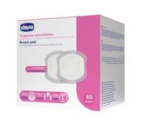 Chicco Coupelles d’Allaitement Jour et Nuit, avec Antibactérien, Ultra-Absorbantes, Douces et Respirantes, avec Bande Adhésive pour Fixer les Coupelles en Position, Design Discret, 60 Pièces, Blanc