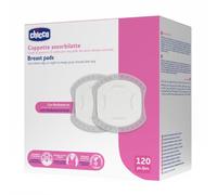 Chicco Coussinets d’Allaitement Jour et Nuit, avec Antibactérien, Ultra-Absorbants, Doux et Respirants, avec Bande Adhésive pour Fixer les Coussinets en Place, Design Discret, 120 Pièces, Blanc