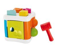 Chicco Cube à formes 2 en 1 , Cube d'Activité Bébé, Jeu de Tri des Formes avec 4 Formes Géométriques, 2 Balles et un Marteau, Cube Multi-Activités - Jeux Éducatif Enfants 10 Mois - 3 Ans