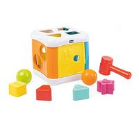 Chicco Cube Encastrement et Marteau 2en1 pour Enfants, Jeu de Formes et d'Encastrement, 4 Formes Colorées, 2 Boules, Marteau, Jeu Éducatif pour Coordination, Cube Multi-Activités, 10 Mois-36 Mois
