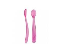 Chicco Cuillère en Silicone Rose 2 pcs