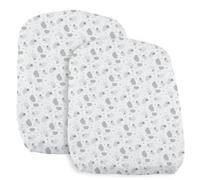 Chicco - Lot de 2 draps housse pour Berceau/Transat Évolutif Baby Hug 4in1 75 x 38 cm - Grey Sheep