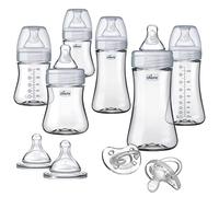 Chicco Duo Deluxe Hybrid Baby Bottle Gift Set with Invinci-Glass Inside/Plastic Outside - Clear/Grey