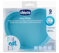 Chicco Assiette Easy Menu Cœur en silicone avec ventouse Bleu +9m 1 unité