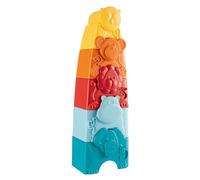 Chicco Eco+ animaux à empiler,Tour et empilement de formes,5formes colorées empilables,plastique recyclé,développe la logique et les capacités manuelles, fabriqué en Italie, jeux éducatifs, 9-36 mois