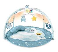 Chicco Enjoy Colours Tapis d'Éveil et de Jeux pour Bébé dès la Naissance 3 en 1, Gym Electronique Multifonction, Projecteur d'Etoiles, Veilleuse Amovible et Musique Relaxante - Bleu