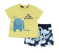 Chicco, Ensemble Bébé avec T-shirt et Short, avec Ouverture dans le Dos avec Boutons, avec Graphiques Modernes et à la Mode, en Coton, Lavable en Machine, 0-24 Mois, Conçu en Italie