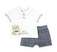 Chicco, Ensemble Bébé avec T-shirt et Short Élégants, avec Ouverture dans le Dos avec Boutons, avec Graphiques Modernes et à la Mode, en Coton, Lavable en Machine, 0-24 Mois, Conçu en Italie