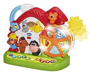 Chicco Ferme parlante Centre d'activités bilingue espagnol/anglais, ferme d'animaux avec lumières et sons, 3 façons de jouer, jouets électroniques éducatifs - Jouets pour bébés et enfants