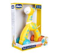Chicco Giraffe Push&Go, jouet pour bébés 12-36 mois, pour stimuler les activités psychomotrices,encourage les bébés à marcher, design coloré et attrayant,avec des roues caoutchoutées,Jouets pour bébés