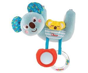 Chicco, Hochet Chicco Koala, avec anneau universel pour poussettes et landaus, activités manuelles en plastique, bandes velcro, jeu sensoriel, jouets pour bébés 6-36 mois