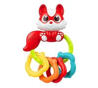 Chicco Hochet écureuil, 4 anneaux en forme de gland coloré en plastique souple pour la dentition, facile à saisir, encourage les activités sensorielles et manuelles, Jouets pour bébés 0-18 mois