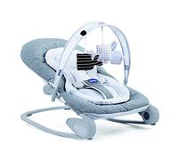 Chicco Hooplà Transat Enfant Évolutif pour Bébé de la Naissance à 18 kg, Position Fixe ou à Bascule, avec Barre de Jeu, Dossier Réglable et Coussin Réducteur, Fermeture Compacte - Titanium