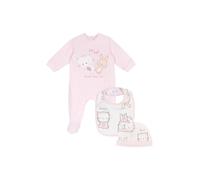 Chicco, Idée Cadeau de Naissance Bébé Fille, avec Grenouillère, Bavoir, Bonnet en Tissu Doux, Vêtements et Accessoires Bébé, Designed in Italy