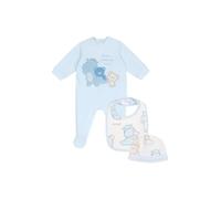 Chicco, Idée Cadeau de Naissance Bébé Garçon, avec Grenouillère, Bavoir, Bonnet en Tissu Doux, Vêtements et Accessoires Bébé, Designed in Italy