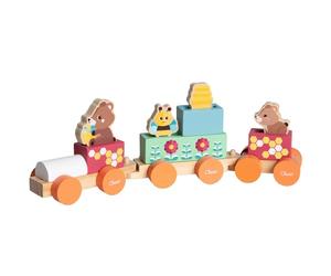 Chicco Jeu en Bois, Train des oursons, Jeu Montessori, 3 Personnages exclusifs, 5 Blocs de Couleur, Train avec 3 Wagons en Roue Libre, Jeux pour Filles, Jouets pour Enfants 2+ Ans, Idée Cadeau