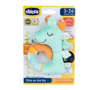 Chicco Jouet Doux avec Hochet Dinosaure, Peluche en Tissu Doux Recy vec Un Hochet à l'Intérieur, Facile à Saisir, pour l'Attacher à Une Poussette ou Un Siège Auto, 3-24 Mois
