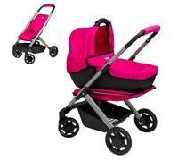 Chicco Junior Landau interchangeable 3 en 1 | Poussette pour poupée avec 3 modes, y compris landau, poussette et nacelle | Poussette orientée vers l'avant, nacelle | 3+ (rose)