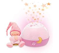 Chicco Lampe Magic'Projection Rose, Veilleuse Etoiles et Multicolore pour Bébé, Boîte à Musique avec Musique Relaxante, Jouet en Peluche Amovible - Jouets pour Bébé 0+ Mois