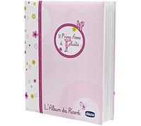 Chicco Livre de naissance pour bébés et enfants, album souvenir, journal avec espaces pour notes et photos, rose, 27,5 x 25 x 3 cm, idée cadeau