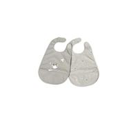 Chicco Lot de 2 bavoirs imperméables 6 mois et plus, bavoirs de sevrage avec protection Stay-Dry et poche ramasse-miettes, fermeture réglable, lavables en machine, motifs amusants coordonnés