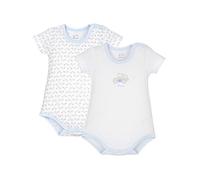 Chicco - Lot de 2 body ouvert épaule m/c côtes - 9 mois