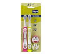 Chicco Toothbrush Set 3-6 y+ brosse à dents à ventouse pour enfant Hippo-Panda