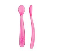 Chicco Repas Mes Premières Cuillères Souples Bout Silicone +6m Rose