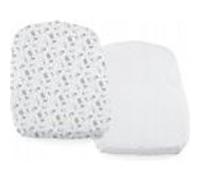 Chicco - Lot de 2 Draps Housses Motif Moutons Gris - Pour Berceau Baby Hug 4 en 1 Blanc G