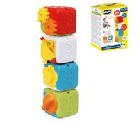 Chicco Lot de 4 Blocs colorés d'animaux à empiler pour Un Plaisir sensoriel, activités manuelles et logiques, Jouet pour Enfants, 10-36 Mois