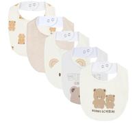 Chicco, Lot de 5 Bavoirs Bébé Garçon et Fille en Coton Doux, Taille Unique, Designed in Italy