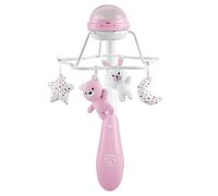 Chicco Mobile musical arc-en-ciel First Dreams, mobile évolutif 3en1 pour nouveau-né avec mélodies apaisantes et projection d'arc-en-ciel, avec 4 pendentifs doux, compatible avec les berceaux Next2Me, 0 mois+, rose