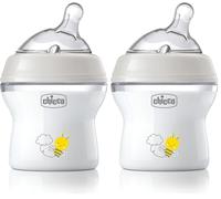 Chicco Natural Feeling Biberon Anti-Colique 0M plus 150ml Biberon avec Tétine en Silicone - Flux lent - Couleur Neut (Lot de 2)