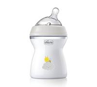 Chicco Natural Feeling Biberon Anti-Colique 2M plus 250ml Biberon avec Tétine en Silicone - Flux Moyen - Couleur Neutre