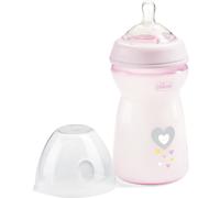Chicco Biberon Nat-Feeling Anti-colique Tétine silicone Flux rapide 6M+ 330 ml Rose