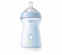Chicco NaturalFeeling Biberon Bleu 330ml - Tétine à débit rapide 6 mois et +