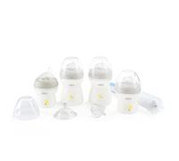 Chicco NaturalFeeling Lot de 4 biberons anti-coliques 0 mois, 150 ml et 250 ml, tétine inclinée, avec tétine Soft, silicone souple, idéal pour l'allaitement mixte, cadeau de nouveau-né, blanc unisexe