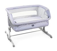 Chicco Next2Me Dream, Berceau Bébé Lit Latéral, Berceau Cododo, Lit avec Matelas, Rail Ouvrable, Hauteur Réglable, 4 Roues et Sac de Voyage, 0-6 Mois, 9 Kg, Gris