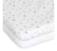 Chicco Next2Me Forever Lot de 2 draps de Berceau 100% Coton Doux, Accessoire Original et Officiel pour Berceau Next2Me cododo en Coton et confettis