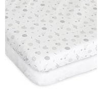 Chicco Next2Me Forever Lot de 2 draps de Berceau 100% Coton Doux, Accessoire Original et Officiel pour Berceau Next2Me cododo en Coton et confettis